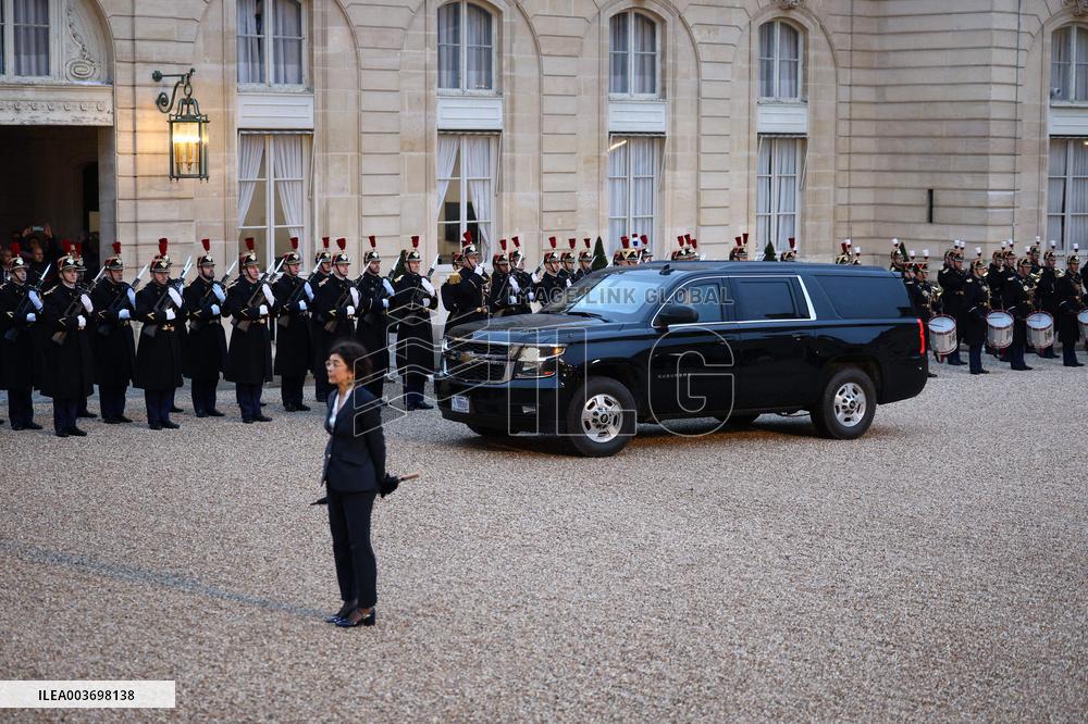 President Macron Welcomes President-Elect Trump - Paris