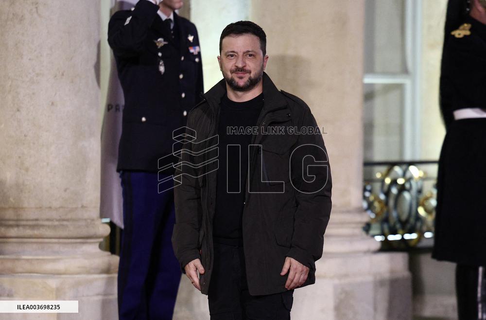 President Zelensky Arrives At Elysee Palace - Paris