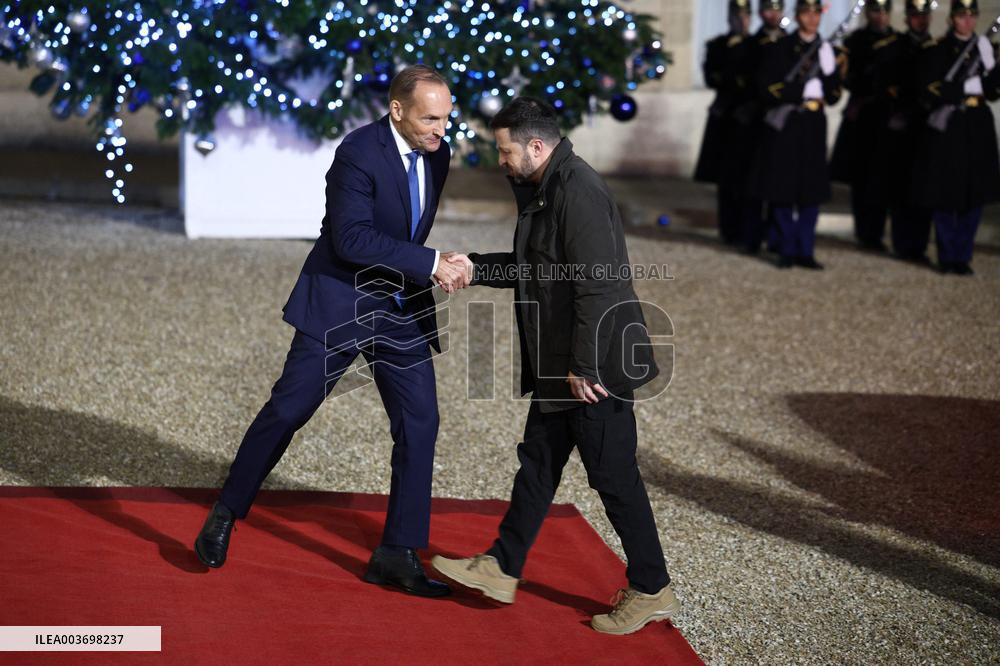 President Zelensky Arrives At Elysee Palace - Paris