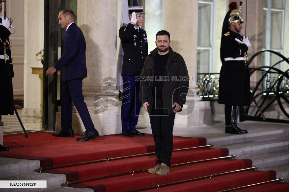 President Zelensky Arrives At Elysee Palace - Paris
