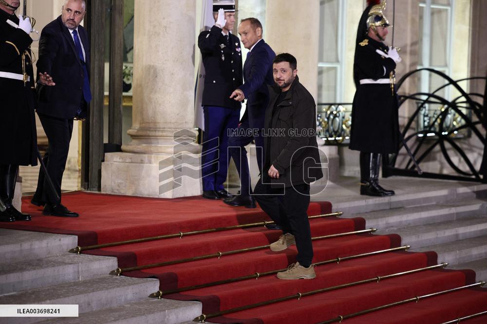 President Zelensky Arrives At Elysee Palace - Paris