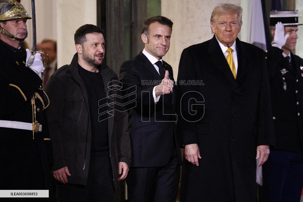 Trump, Macron, Zelensky Meeting - Paris