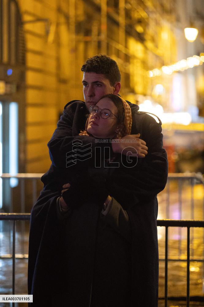 Crowds during Notre-Dame Cathedral re-opening ceremony - Paris