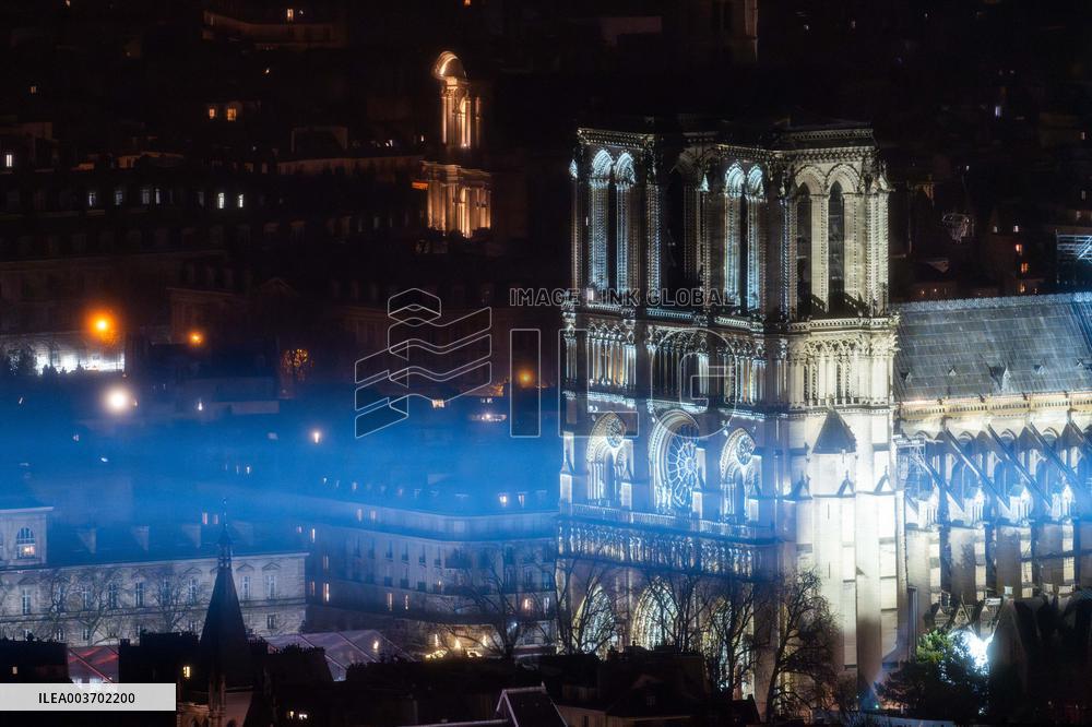Notre-Dame Reopening Outside from the Montparnasse Tower - Paris