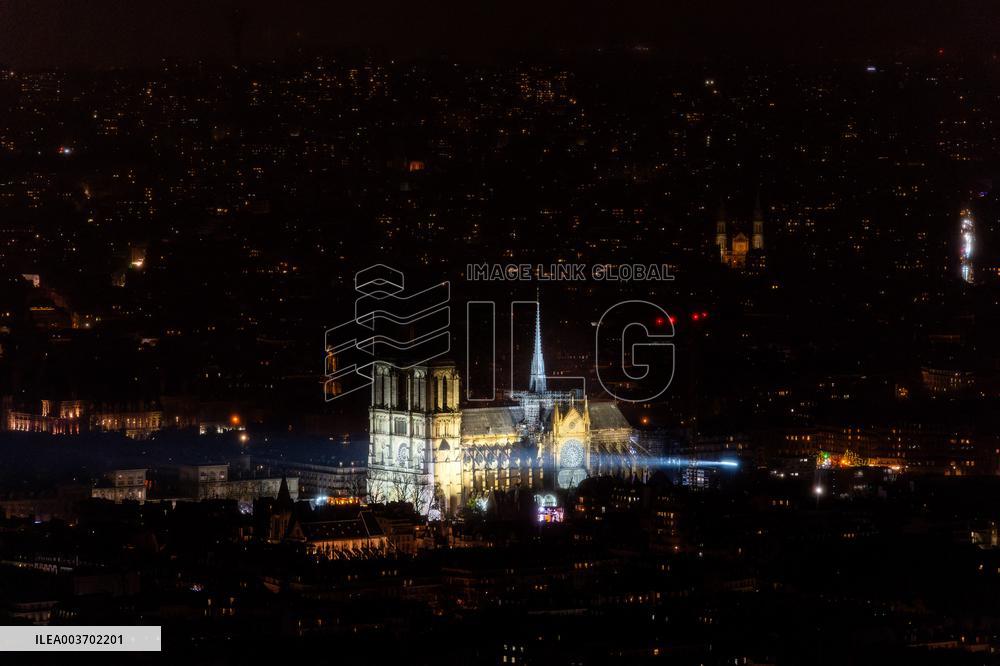 Notre-Dame Reopening Outside from the Montparnasse Tower - Paris