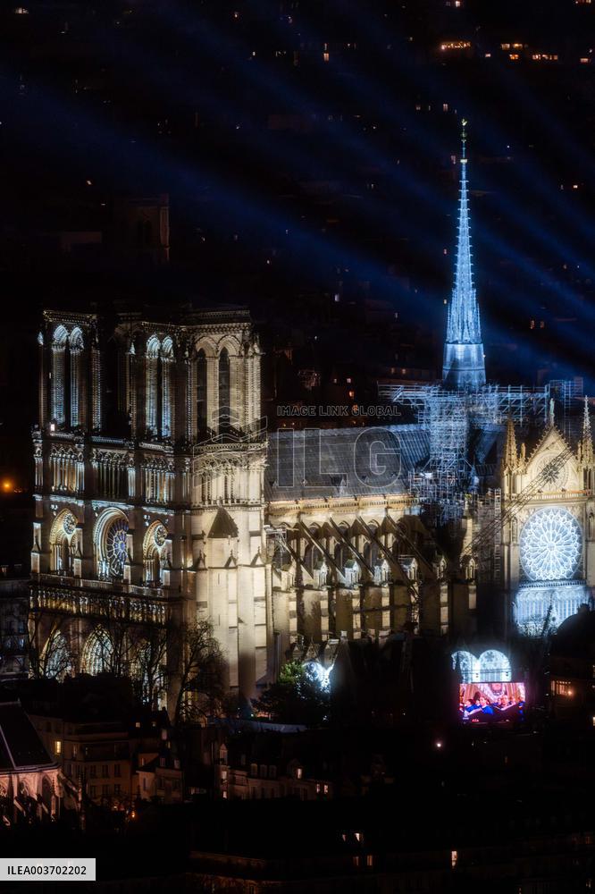 Notre-Dame Reopening Outside from the Montparnasse Tower - Paris