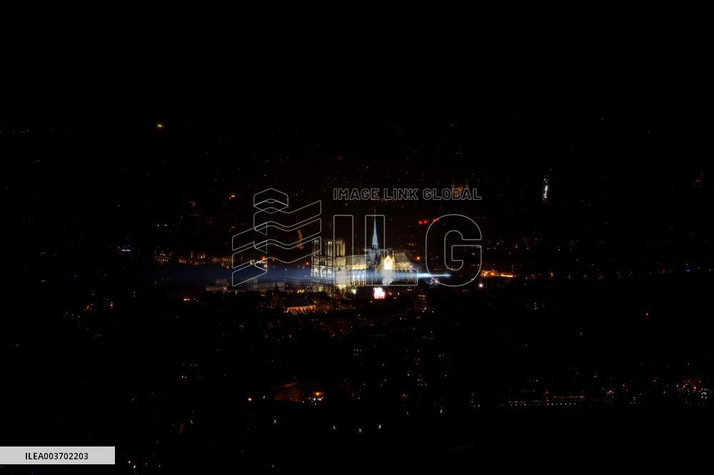 Notre-Dame Reopening Outside from the Montparnasse Tower - Paris