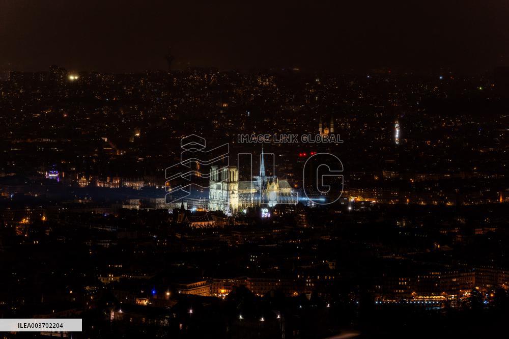 Notre-Dame Reopening Outside from the Montparnasse Tower - Paris
