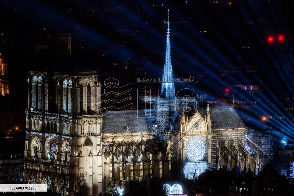 Notre-Dame Reopening Outside from the Montparnasse Tower - Paris