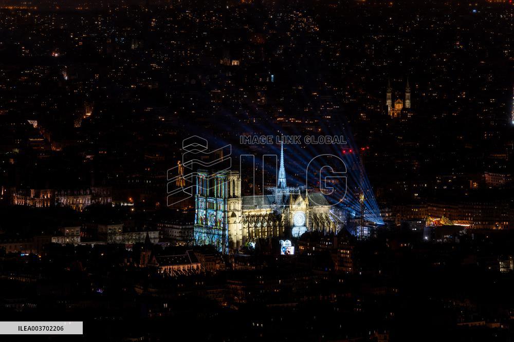 Notre-Dame Reopening Outside from the Montparnasse Tower - Paris