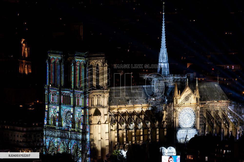 Notre-Dame Reopening Outside from the Montparnasse Tower - Paris