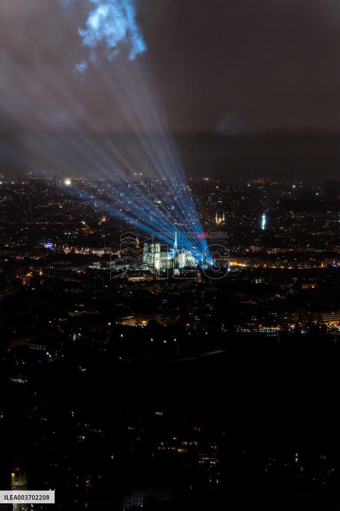 Notre-Dame Reopening Outside from the Montparnasse Tower - Paris