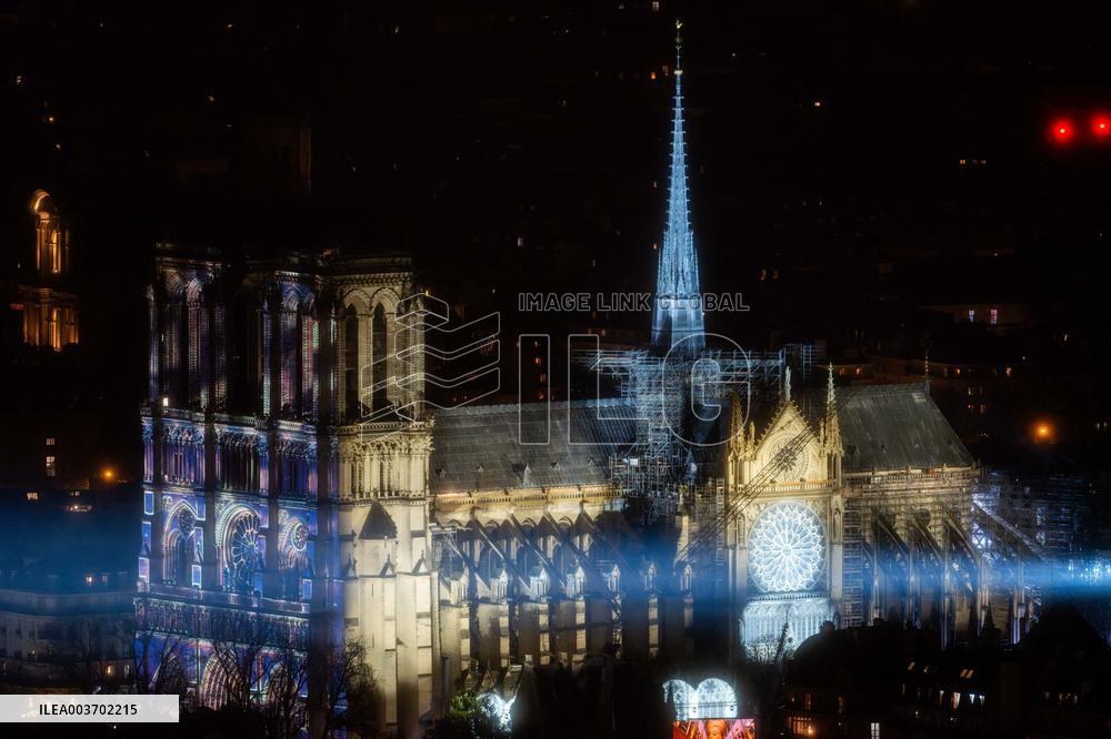 Notre-Dame Reopening Outside from the Montparnasse Tower - Paris