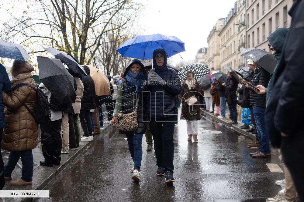 People attend the first mass outside Notre Dame Cathedral - Paris