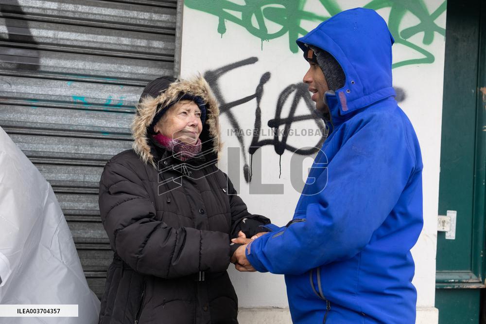 People attend the first mass outside Notre Dame Cathedral - Paris