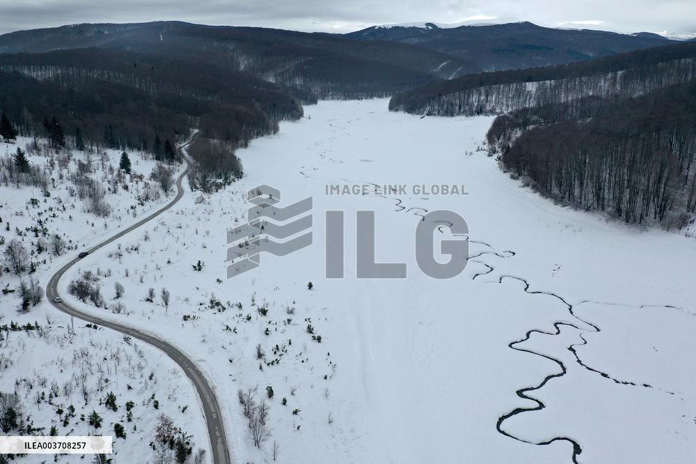 Snow Covered Mavrovo National Park - North Macedonia