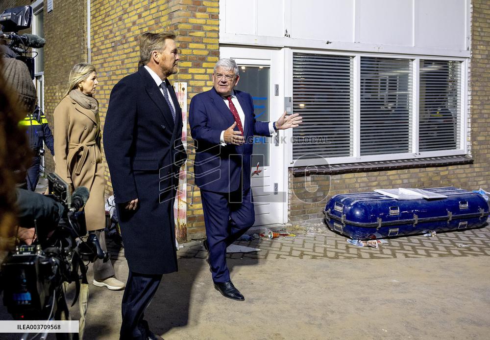 Royals After Visiting The Disaster Site On The Tarwekamp - The Hague