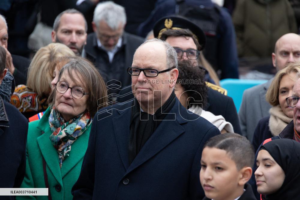 NO TABLOIDS - Prince Albert II Inaugurates Fresco Dedicated To John B. Kelly - Argenteuil