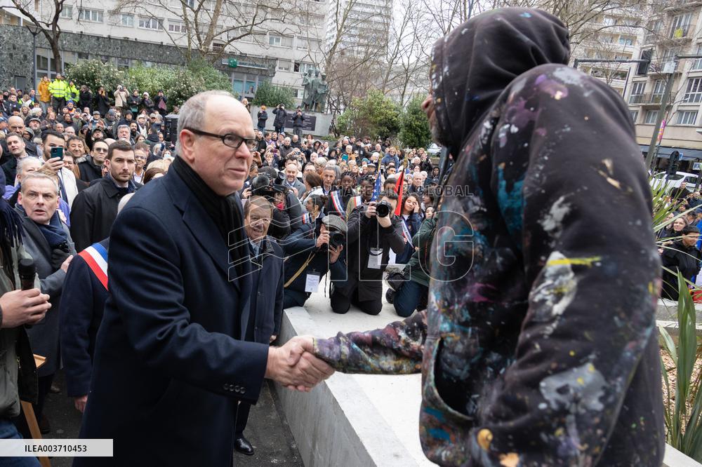 NO TABLOIDS - Prince Albert II Inaugurates Fresco Dedicated To John B. Kelly - Argenteuil