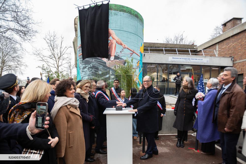 NO TABLOIDS - Prince Albert II Inaugurates Fresco Dedicated To John B. Kelly - Argenteuil