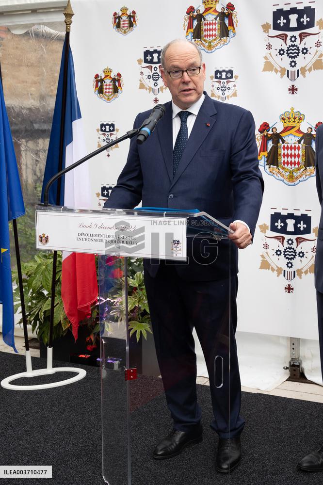 NO TABLOIDS - Prince Albert II Inaugurates Fresco Dedicated To John B. Kelly - Argenteuil