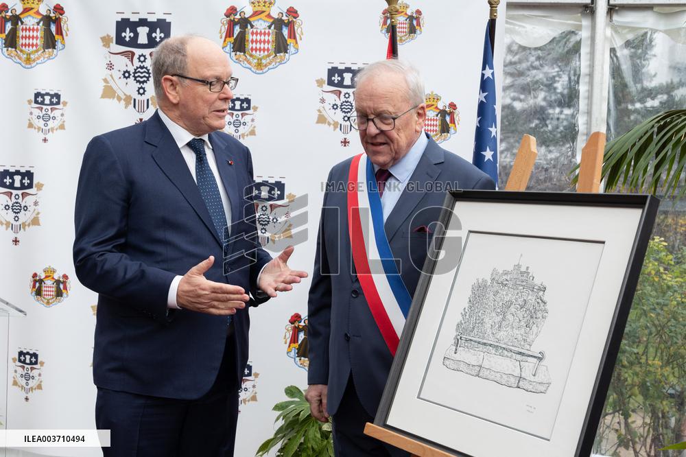 NO TABLOIDS - Prince Albert II Inaugurates Fresco Dedicated To John B. Kelly - Argenteuil