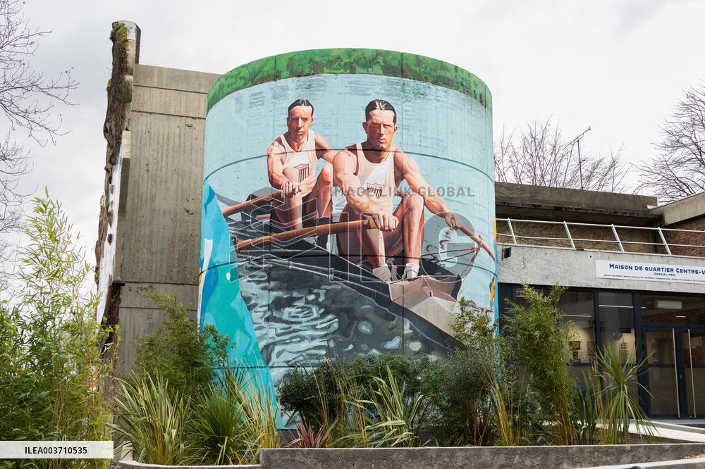 Prince Albert II Inaugurates Fresco Dedicated To John B. Kelly - Argenteuil