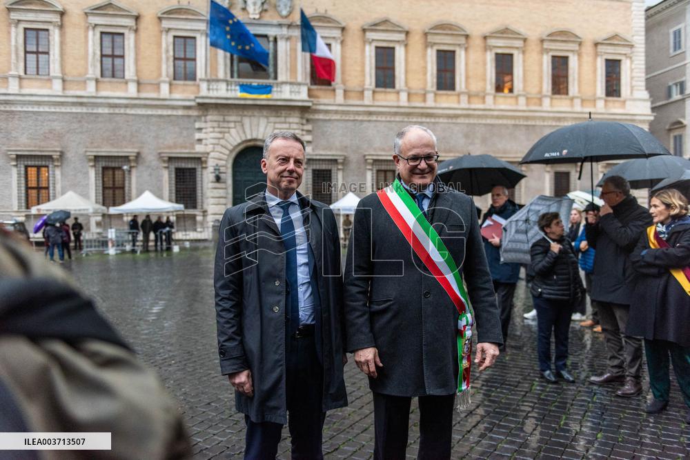 The French Embassy Facade inauguration - Rome