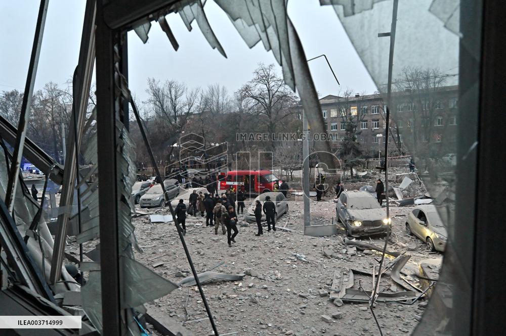 Russian missile attack on Zaporizhzhia