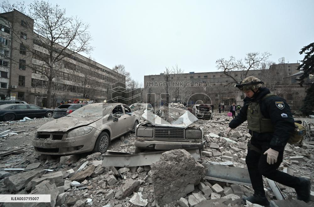 Russian missile attack on Zaporizhzhia