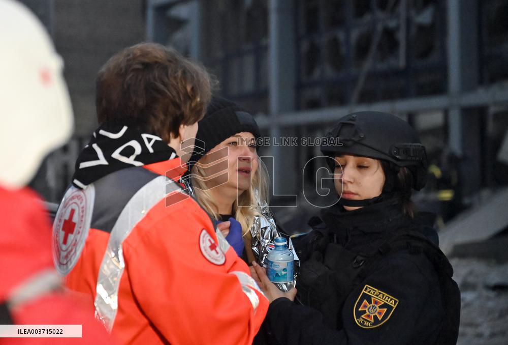 Russian missile attack on Zaporizhzhia