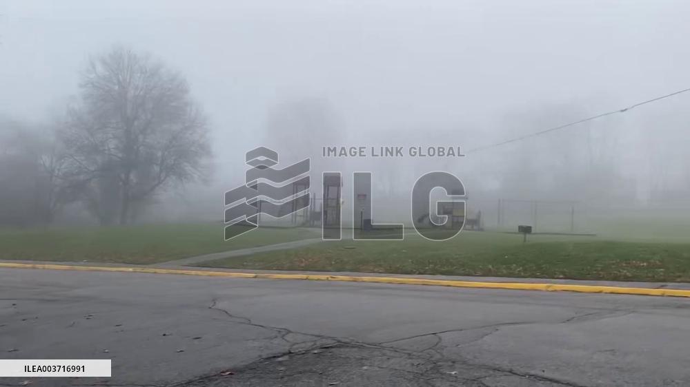 US: Dense Fog Forms Over Lexington Metro Area, Kentucky