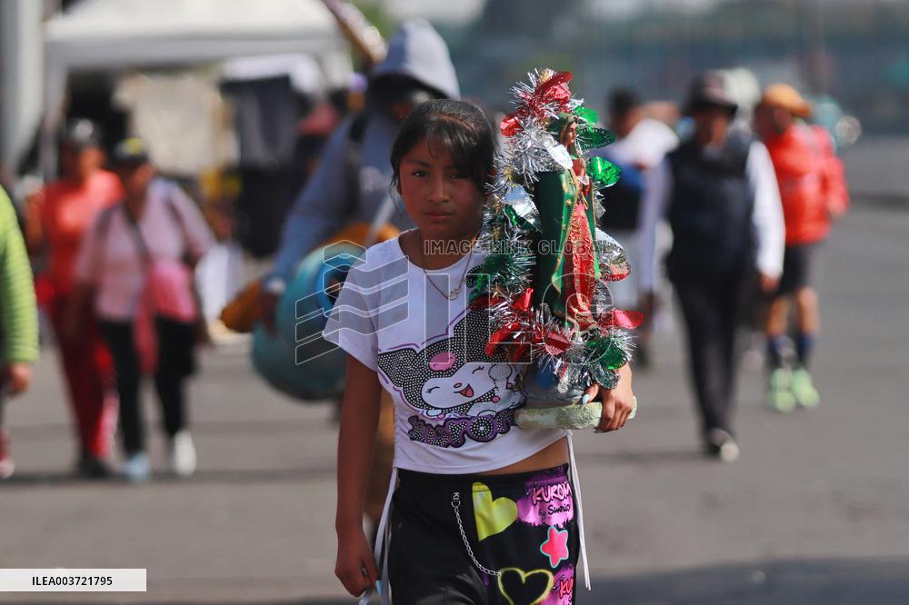Pilgrims Arrive For Virgin Of Guadalupe Day - Mexico City