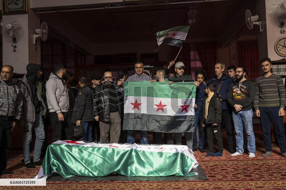 Mourners Gather For Activist Mazen Al-Hamada Funeral - Damascus