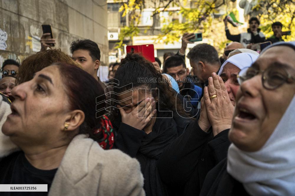 Mourners Gather For Activist Mazen Al-Hamada Funeral - Damascus