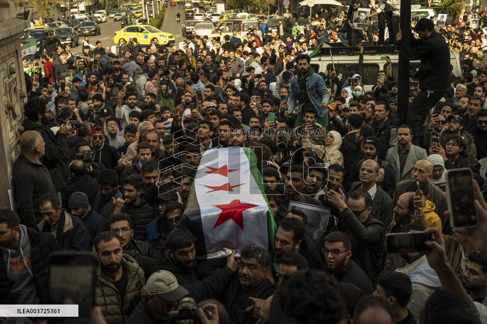 Mourners Gather For Activist Mazen Al-Hamada Funeral - Damascus