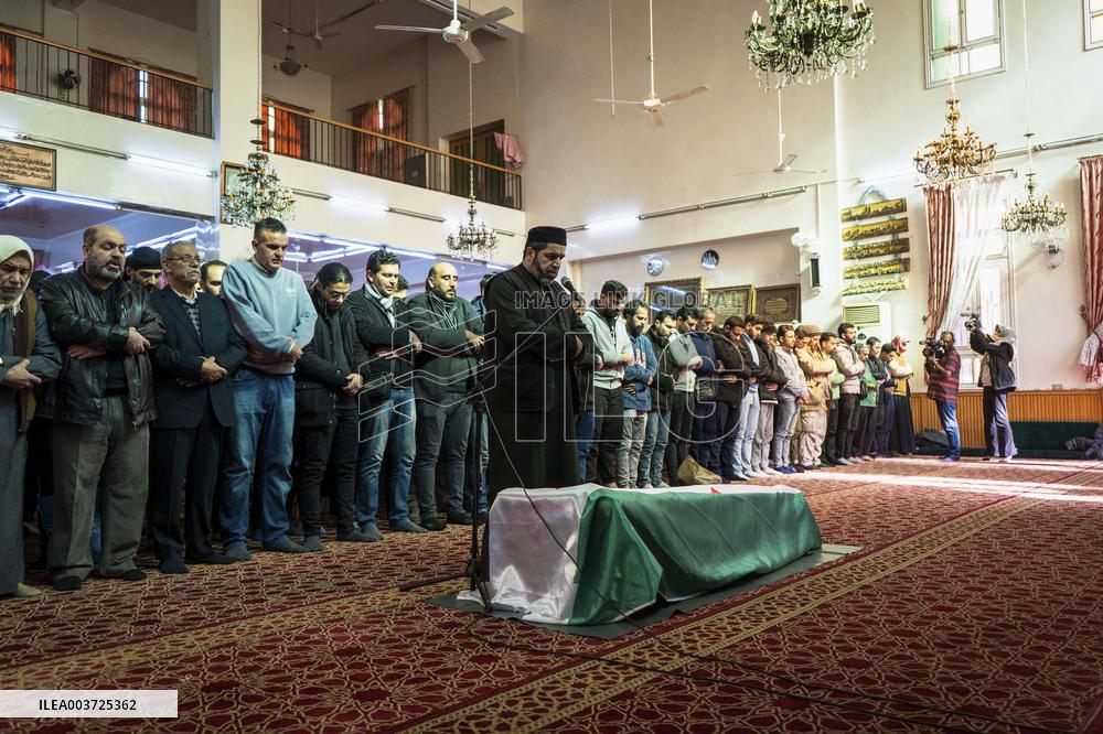 Mourners Gather For Activist Mazen Al-Hamada Funeral - Damascus