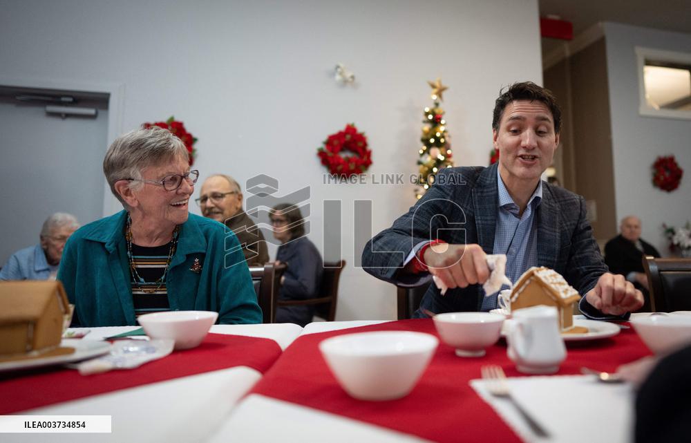 Justin Trudeau Visits A Seniors Home - Canada