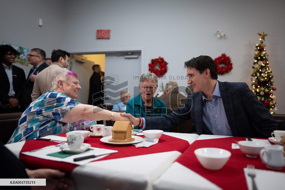 Justin Trudeau Visits A Seniors Home - Canada