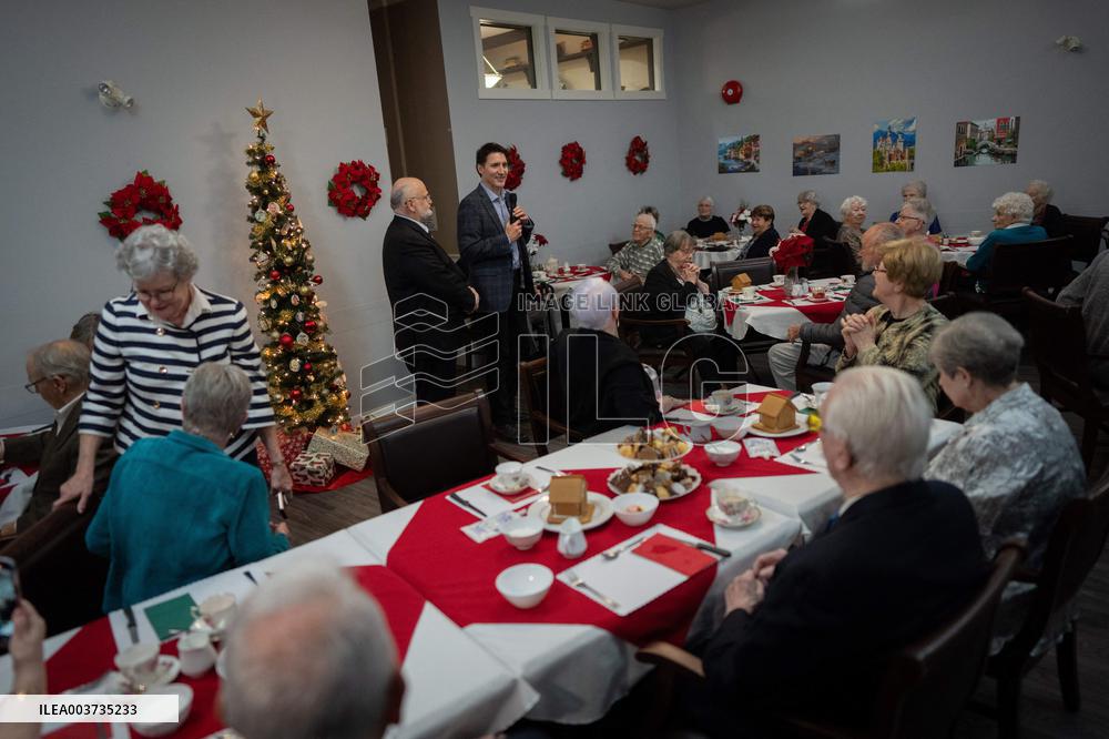 Justin Trudeau Visits A Seniors Home - Canada