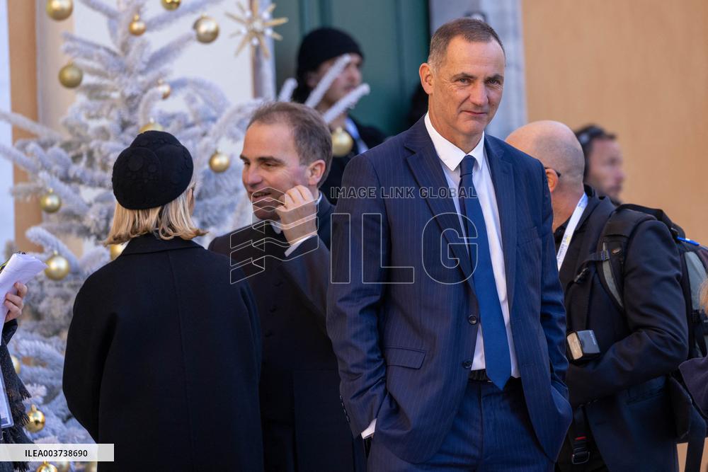 Pope Francis arrives at the Santa Maria Assunta Cathedral - Ajaccio