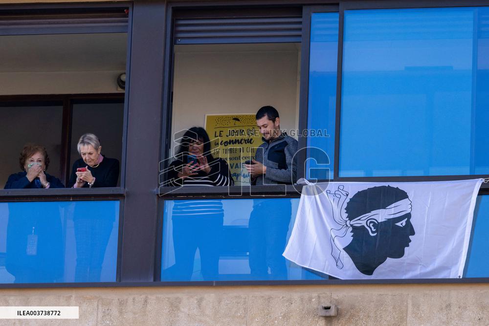 Pope Francis arrives at the Santa Maria Assunta Cathedral - Ajaccio