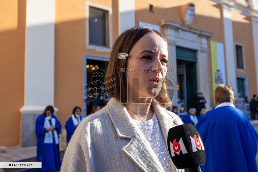 Pope Francis arrives at the Santa Maria Assunta Cathedral - Ajaccio