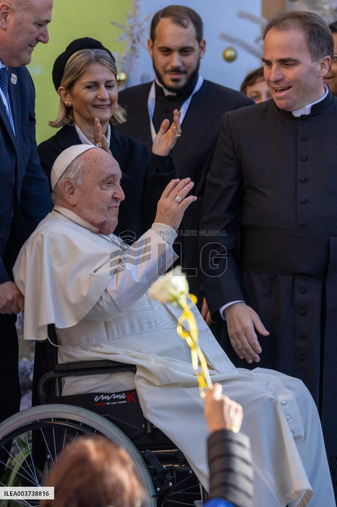 Pope Francis arrives at the Santa Maria Assunta Cathedral - Ajaccio