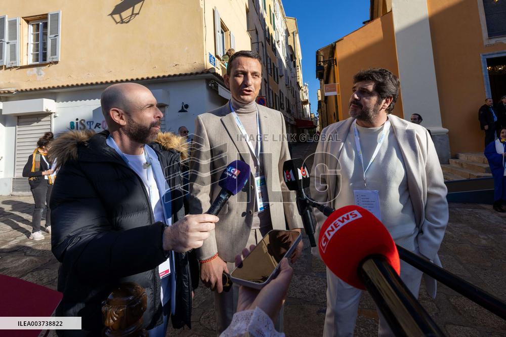 Pope Francis arrives at the Santa Maria Assunta Cathedral - Ajaccio