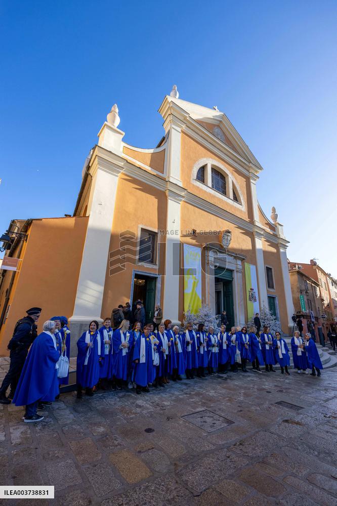 Pope Francis arrives at the Santa Maria Assunta Cathedral - Ajaccio