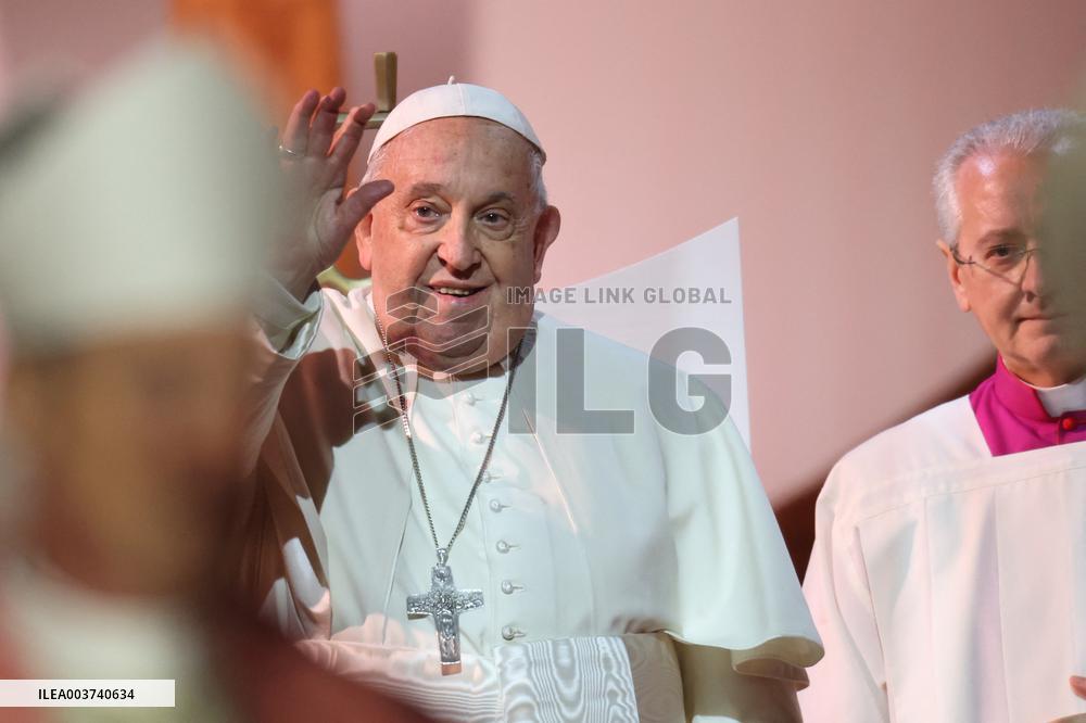 Pope Francis Celebrates Holy Mass At Casone - Ajaccio
