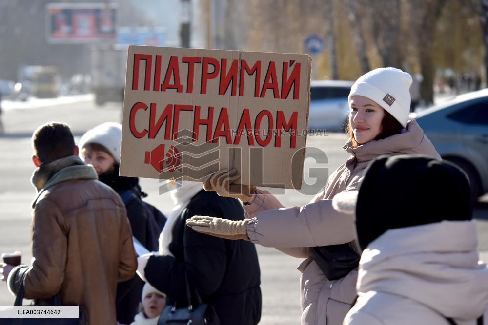 Weekly rally in support of Ukrainian POWs in Vinnytsia