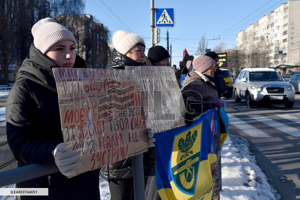 Weekly rally in support of Ukrainian POWs in Vinnytsia