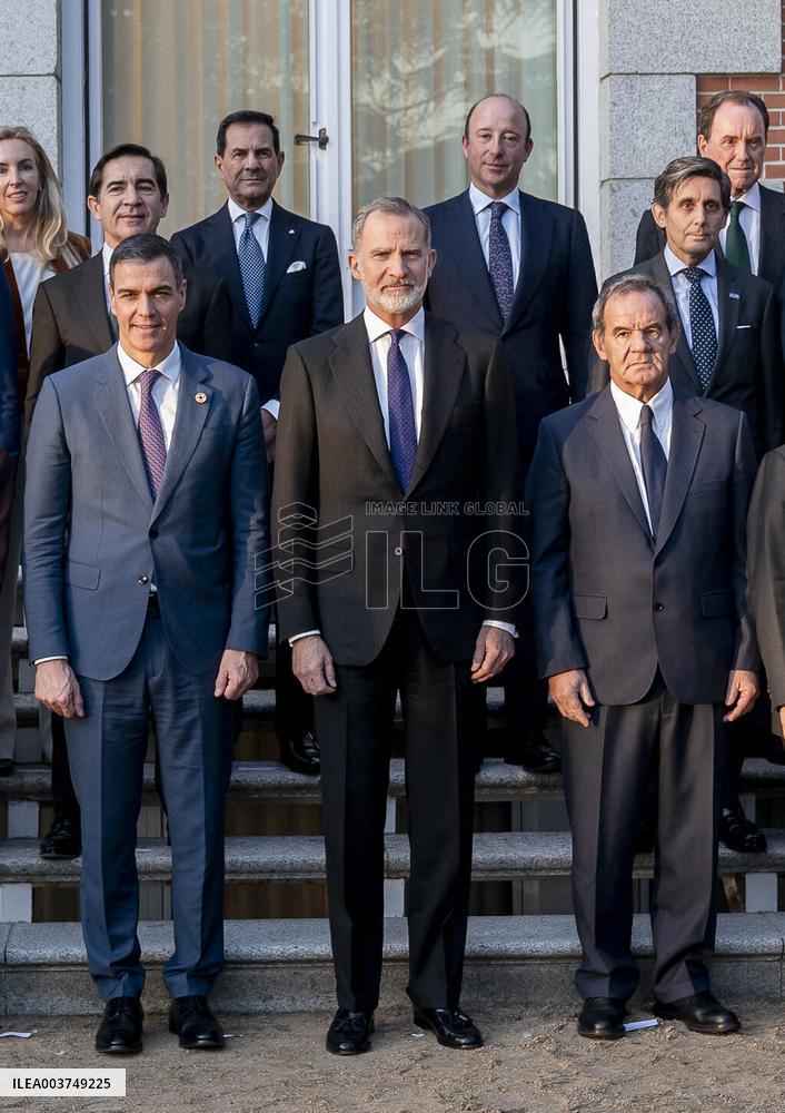 King Felipe presides meeting of the Board of Trustees of the Fundacion Carolina